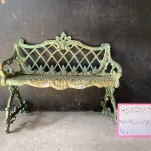 Antique Style Cast Iron Garden Bench – Ornate Green Patina Finish | Item No. 4600780