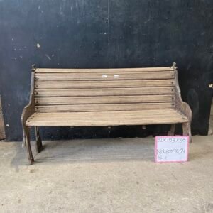 Vintage Giraffe Garden Bench - Handcrafted Cast Iron & Teak