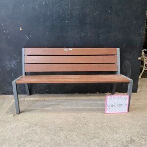 Modern Outdoor Park Bench with Metal Frame