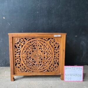 Hand Carved Solid Wood Storage Cabinet | Bohemian Mandala Sideboard