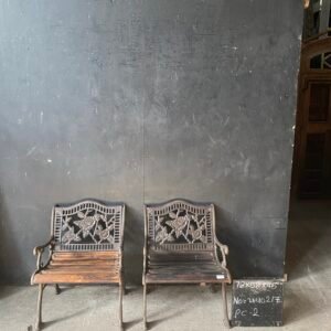 Vintage Cast Iron Garden Chairs - Set of 2