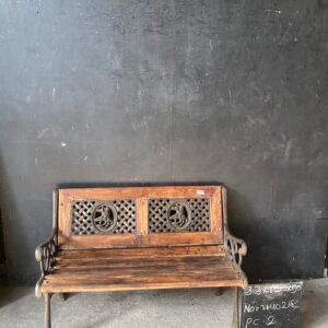 Vintage Wood & Cast Iron Garden Bench