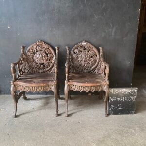 Pair of Vintage Cast Iron Garden Chairs – “Autumn” Series