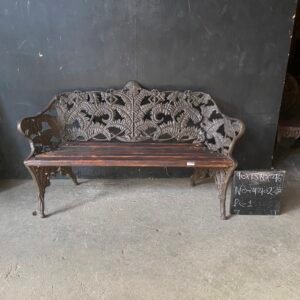 Antique Cast Iron Garden Bench with Fern Design | Victorian Style Outdoor Seating