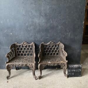 Pair of Vintage Cast Iron Garden Chairs