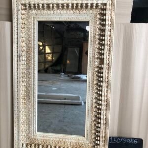 Ivory White Vintage Jharokha Mirror