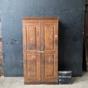 Vintage Teakwood Almirah with Original Patina & Brass Hardware