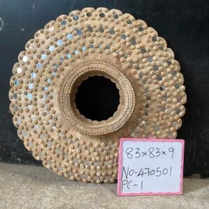 Hand-Carved Mango Wood Mirror Frame with Traditional Mirror Work