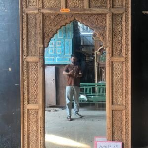 Hand-Carved Solid Wood Arch Mirror Frame