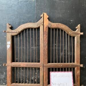 Antique Teak & Iron Window Gate
