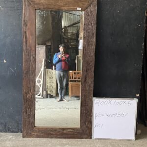 Large Rustic Reclaimed Wood Mirror - 180x90 cm
